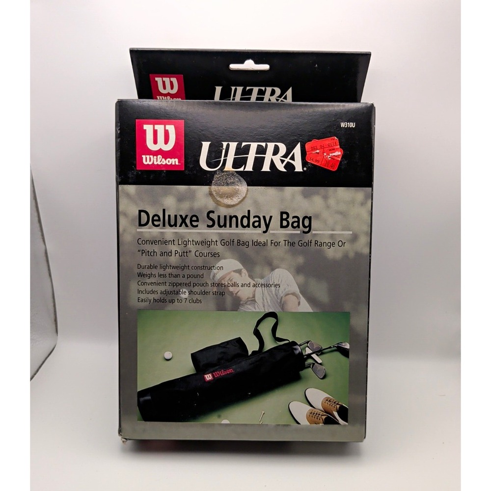 Wilson Ultra Deluxe Sunday Carry Bag Black Nylon, Lightweight, Holds 7 Clubs